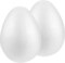 2Pcs 8 Inches White Eggs Easter Party Foam Eggs DIY Painting Solid Eggs Hand Graffiti Foam Shapes Polystyrene Balls for Easter Eggs Decoration Arts and Craft Use
